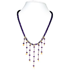 Amethyst and Citrine Necklace 'Lavender Rain'