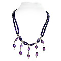 Amethyst Necklace 'Cerulean Rain'