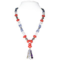 Carnelian, Crystal Quartz, Iolite and Malachite Necklace 'Butterfly'