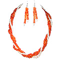 Carnelian and Pearl Necklace 'Tangle'